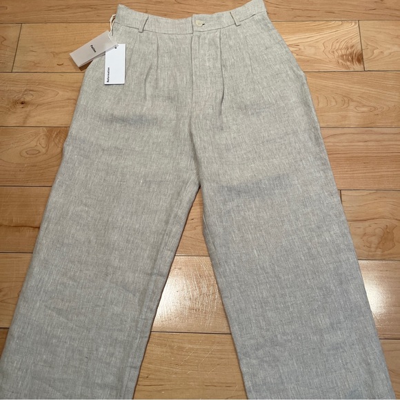 REFORMATION Petite 00P Vesta Oatmeal Linen Pants NEW - Picture 7 of 16